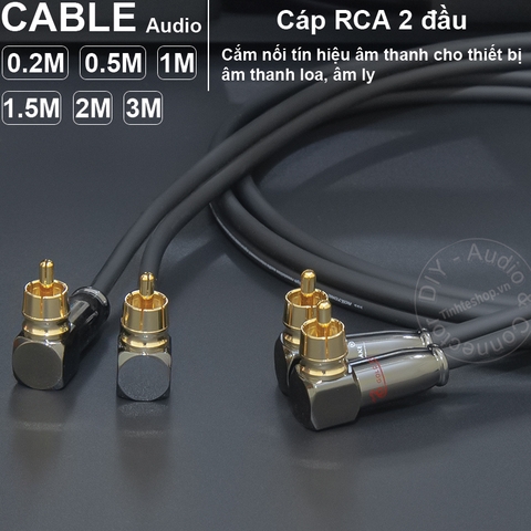 Dây AV 2 đầu bẻ góc DIY dài 0.2 đến 3 mét - Cáp AV 2 đầu bông sen