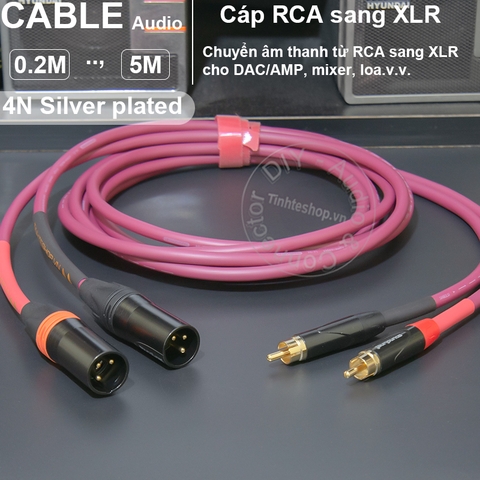 Cáp hoa sen sang canon đực mạ bạc chuyển âm thanh từ DAC Mixer Âm ly sang Loa