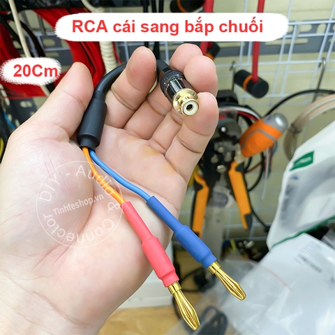Dây hoa sen sang bắp chuối DIY chuyển âm thanh cho DAC Âm ly sang Loa - RCA to banana audio cable