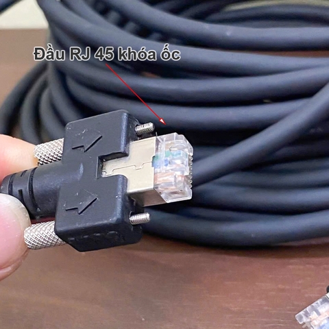 Dây mạng bắt ốc mềm dẻo cho camera thiết bị công nghiệp HIRAKAWA 5 mét - Network cables with ultra-flexible locking mechanisms are suitable for industrial environments such as conveyor belts and chain troughs.