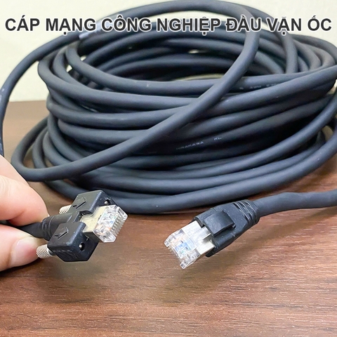 Dây mạng bắt ốc mềm dẻo cho camera thiết bị công nghiệp HIRAKAWA 5 mét - Network cables with ultra-flexible locking mechanisms are suitable for industrial environments such as conveyor belts and chain troughs.