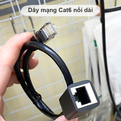 Dây mạng kéo dài 1 đầu đực 1 đầu cái - Cat 6 RJ45 LAN Extension Cable Network Patch Cord Male to Female Connector for Router Modem Smart TV Computer PC Laptop