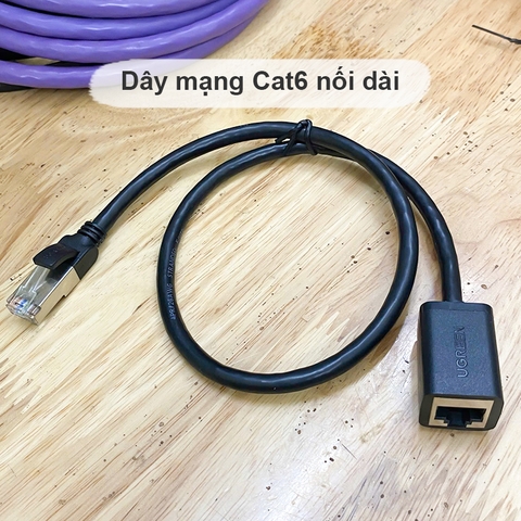 Dây mạng kéo dài 1 đầu đực 1 đầu cái - Cat 6 RJ45 LAN Extension Cable Network Patch Cord Male to Female Connector for Router Modem Smart TV Computer PC Laptop