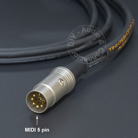 Cáp chuyển MIDI 5 chân sang 2 cổng hoa sen DIY 0.2M đến 3M dùng cho Âm ly Chấu Âu băng cối sang loa