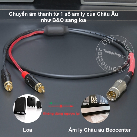 Jack 7 pin sang AV chuyển âm thanh từ âm ly Beocenter 9000 9500 9700 sang loa - 7-pin midi to 2 RCA audio cable
