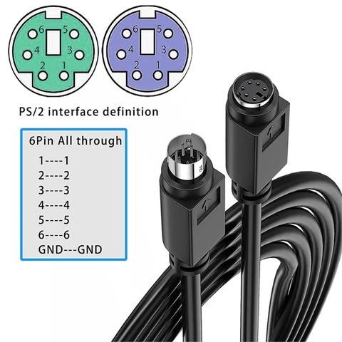 Dây 6pin PS2 nối dài cho Chuột bàn phím cổng P/S2 hoặc PLC HMI - Mini Din 6pin Male to Female Cable for Computer PC Keyboard/Mouse/KVM
