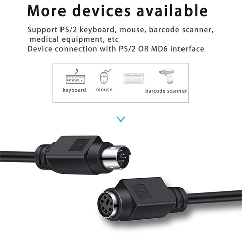 Dây 6pin PS2 nối dài cho Chuột bàn phím cổng P/S2 hoặc PLC HMI - Mini Din 6pin Male to Female Cable for Computer PC Keyboard/Mouse/KVM