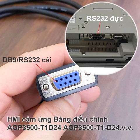 Cáp HMI kết nối màn hình GP3000 với PLC Mitsubishi CA3-CBLFX-01 - RS232 DB9 female to mini DIN 8pin male cable