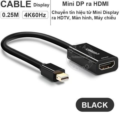 Mini displayport Thunderbolt 2 ra HDMI 4K Ugreen MD112 40360 - Mini DP Thunderbolt to HDMI female adapter support 4K 30Hz