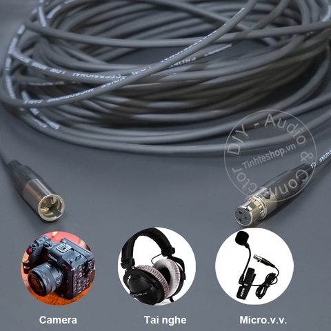 Cáp mini XLR đực sang cái cho Camera Microphone Tai nghe DAC - DIY mini XLR 3pin audio cable