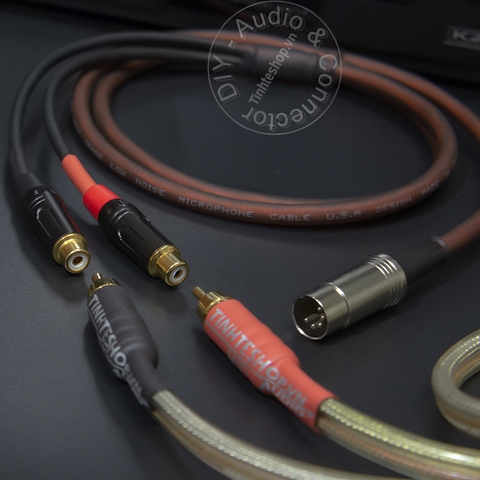 Dây MIDI 5 pin ra 2 hoa sen DIY 0.5M đến 5M - MIDI DIN 5pin male to 2 RCA female cable