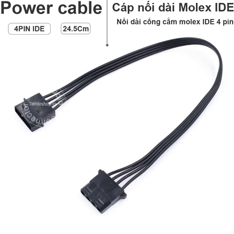 Dây mở rộng molex IDE 4pin đực sang cái - Power cable 4 pin IDE male to 4 pin IDE female 20Cm