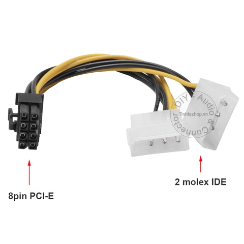 Molex IDE 4 pin ra 8pin cắm cạc màn hình - 2 IDE 4pin to 8pin PCIe