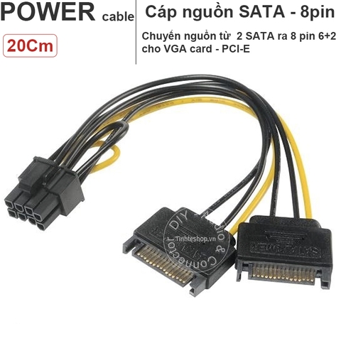 Dây nguồn PCI-E SATA ra 8 pin 6+2 - SATA to VGA card 8pin 6pin cable 20Cm