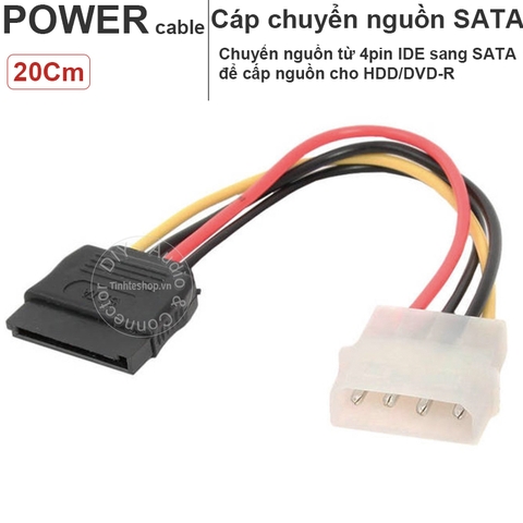 Dây nguồn máy tính Molex 4 pin ra SATA HDD SSD DVD-R 20Cm