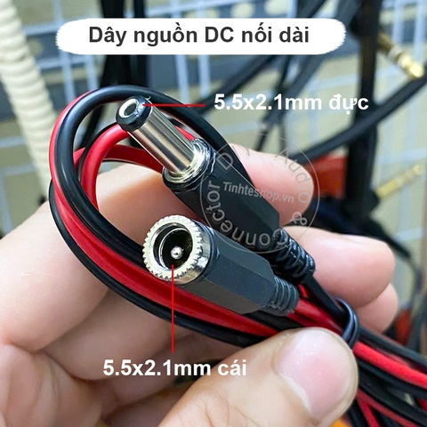 Dây nối nguồn DC 5.5x2.1mm đực sang cái