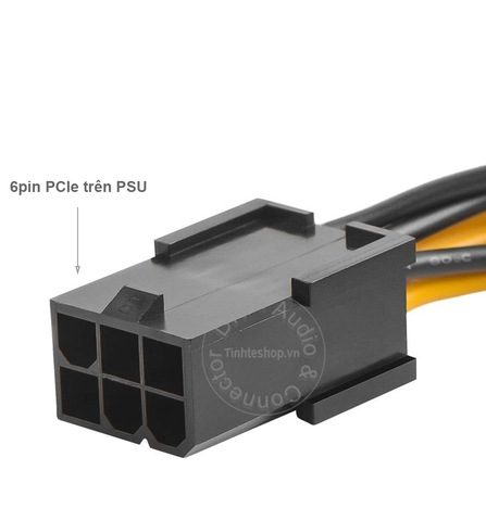 Cáp nguồn 6pin sang 8pin PCIe 20Cm - 6pin female to 8pin male cable