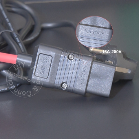 Cáp nguồn C19 phích thẳng EU 16A-250V 3x0.75mm 1500W DIY 0.5 đến 5 mét - C19 Power Cable for UPS DPU