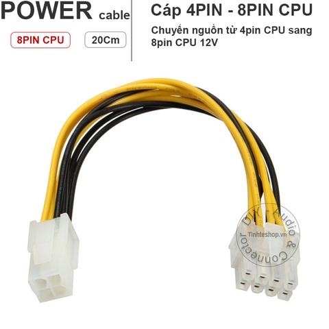 Cáp nguồn CPU 4pin sang 8pin 20Cm - Dây nguồn 4pin CPU ra 8pin CPU