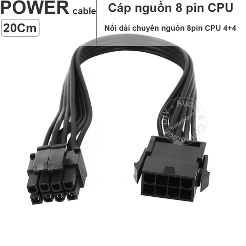 Cáp nguồn 8pin CPU 4+4 nối dài 20Cm - 8 pin male to female CPU power cable