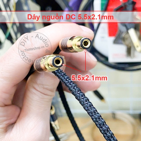Dây nguồn DAC AMP 5.5x2.5mm sang 5.5x2.1mm lõi đồng mạ bạc - Audio power cable