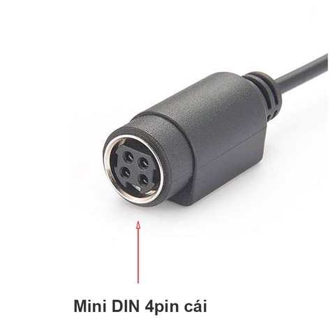 Cáp nguồn Mini DIN 4pin nối dài - 4 Pin DIN Male to Female Extension Plug Power Supply Cable 20AWG for Audio Digital Devices