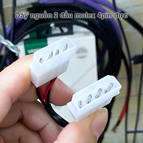 Dây nguồn molex 4pin 2 đầu đực 10Cm - 4-pin male IDE power cable for connecting computers and hard drives/optical drives.