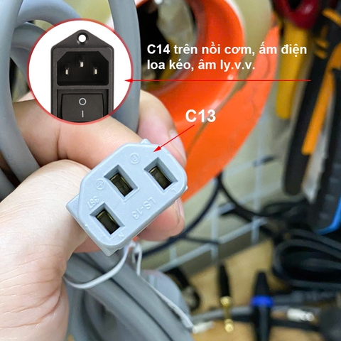 Dây nguồn EU IEC 60320 C13 màu trắng 3x0.75mm 1.8 mét - C13 power cord