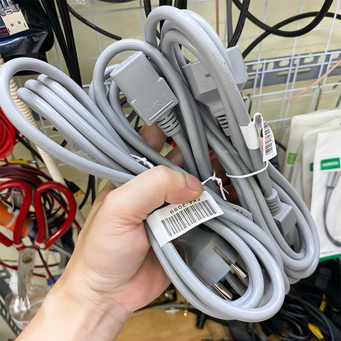 Dây nguồn EU IEC 60320 C13 màu trắng 3x0.75mm 1.8 mét - C13 power cord