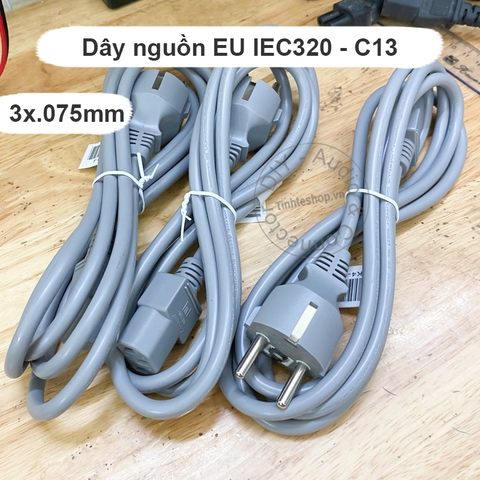 Dây nguồn EU IEC 60320 C13 màu trắng 3x0.75mm 1.8 mét - C13 power cord