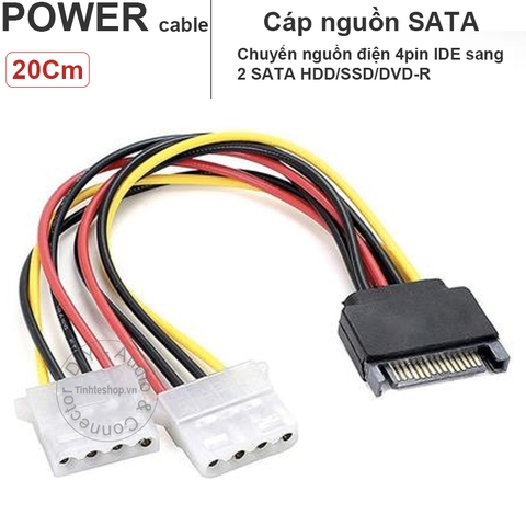 Cáp nguồn SATA ra 4 pin IDE HDD 3.5 DVD-R - SATA power cable to molex 4 pin IDE female 20Cm