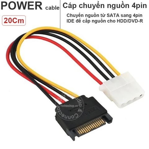 Cáp nguồn SATA ra 4 pin IDE HDD 3.5 DVD-R - SATA power cable to molex 4 pin IDE female 20Cm