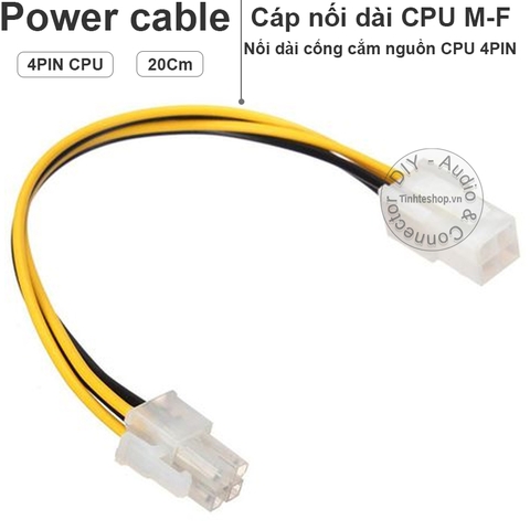 Cáp nguồn 4 pin đực ra 4 pin cái - Dây nối dài nguồn 4 pin CPU 20Cm