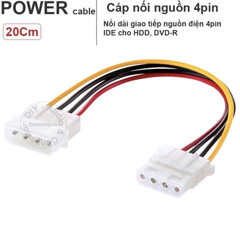 Dây chia nguồn 4pin IDE 1 ra 2 - 4 pin IDE male x2 IDE 4 pin female 20Cm