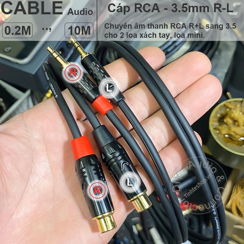 Dây hoa sen cái sang 3.5 chuyển từ DAC sang 2 loa - RCA female to 3.5mm male cable