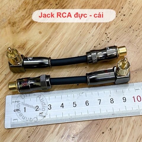 Jack bông sen vuông góc cắm Âm ly Loa TV sát tường - Converts male RCA to right angle female for convenient rear wall plugging