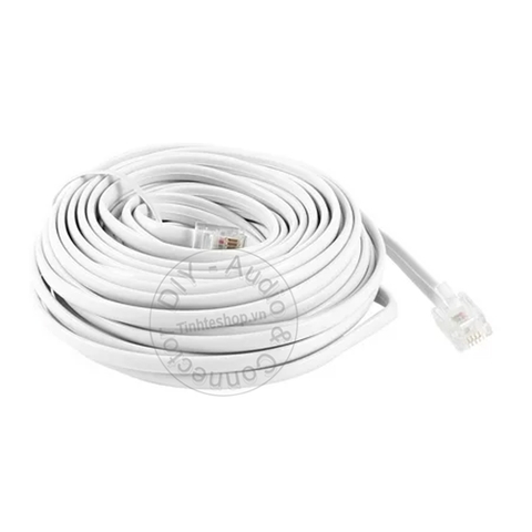 Dây điện thoại RJ11 bấm sẵn 2 đầu 0.2 đến 20 mét - Telephone signal cable RJ11 4P4C telecom