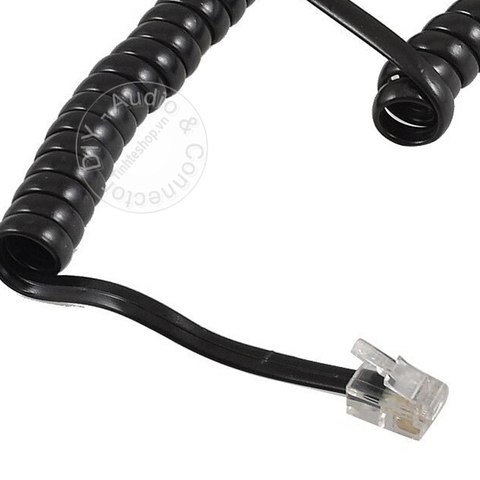 Dây xoắn ống nghe điện thoại bàn màu đỏ 1 đến 5 mét - RJ9 telephone cable
