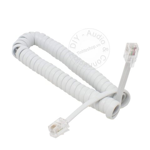 Dây tai nghe điện thoại cố định màu trắng 1 đến 5 mét - Telephone cable