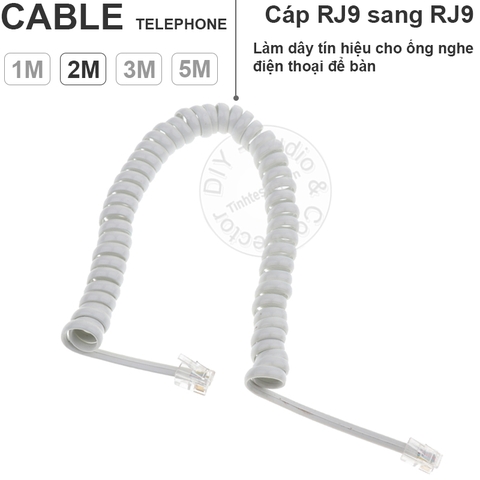 Dây tai nghe điện thoại cố định màu trắng 1 đến 5 mét - Telephone cable