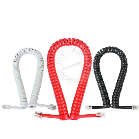 Dây tai nghe điện thoại cố định màu trắng 1 đến 5 mét - Telephone cable