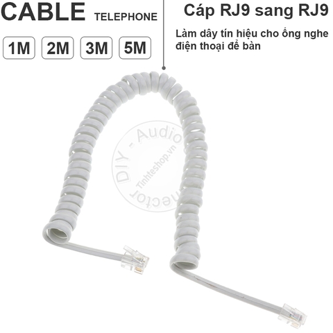 Dây tai nghe điện thoại cố định màu trắng 1 đến 5 mét - Telephone cable