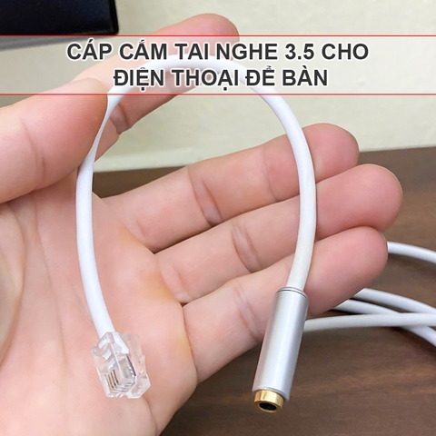 Jack tai nghe cho điện thoại để bàn IP phone YEALINK SIP-T48U - RJ9 to 3.5mm