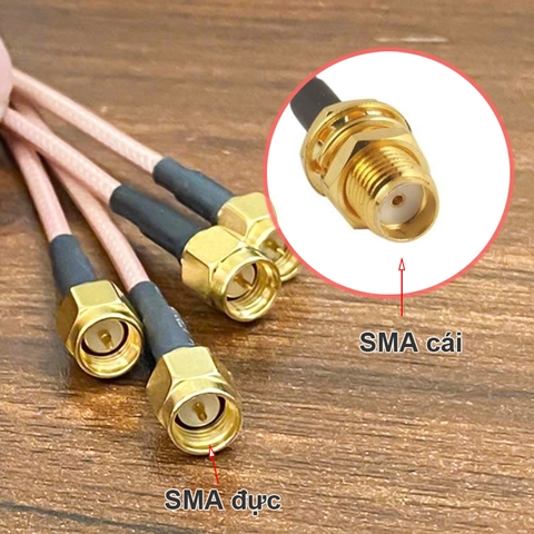 Dây anten 2 đầu SMA bấm sẵn 10Cm đến 10 mét - 50 Ohm SMA male to SMA male coaxial signal cable
