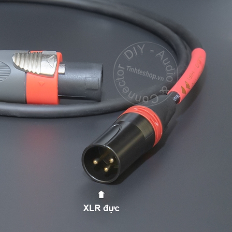 Jack loa sang canon đực cắm cho Đẩy Vang Sub Mixer 0.2 đến 10 mét - Speakon to XLR male speaker cable