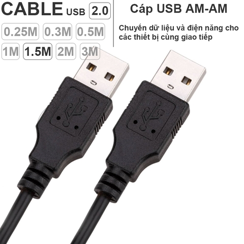 Dây USB 2 đầu đực dài 0.25 đến 5 mét - USB 2.0 AM to AM cable