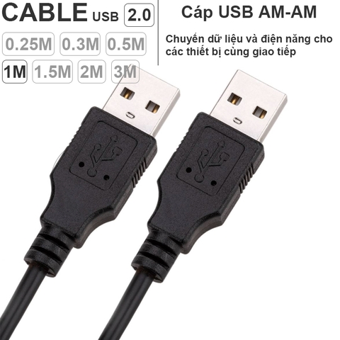Dây USB 2 đầu đực dài 0.25 đến 5 mét - USB 2.0 AM to AM cable