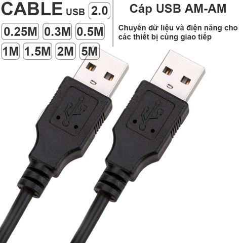 Dây USB 2 đầu đực dài 0.25 đến 5 mét - USB 2.0 AM to AM cable