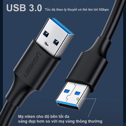 Cáp USB 3.0 AM-AM Ugreen US128 - Dây USB 3.0 2 đầu đực type-A male sang type-A male 0.5M 1M 1.5M 2M