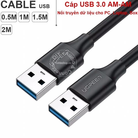 Cáp USB 3.0 AM-AM Ugreen US128 - Dây USB 3.0 2 đầu đực type-A male sang type-A male 0.5M 1M 1.5M 2M